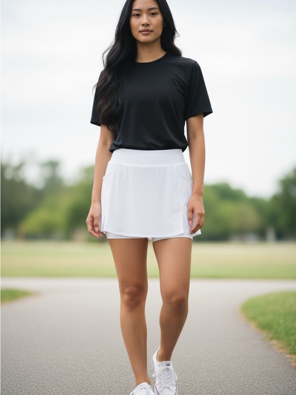 Ralph Lauren White Athletic Skort with Built-In Shorts